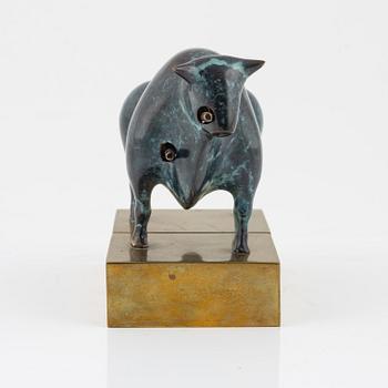 Francisco Baron, sculpture, signed Barón and stamped M. Bronze, height 12.5 cm, length 17 cm.