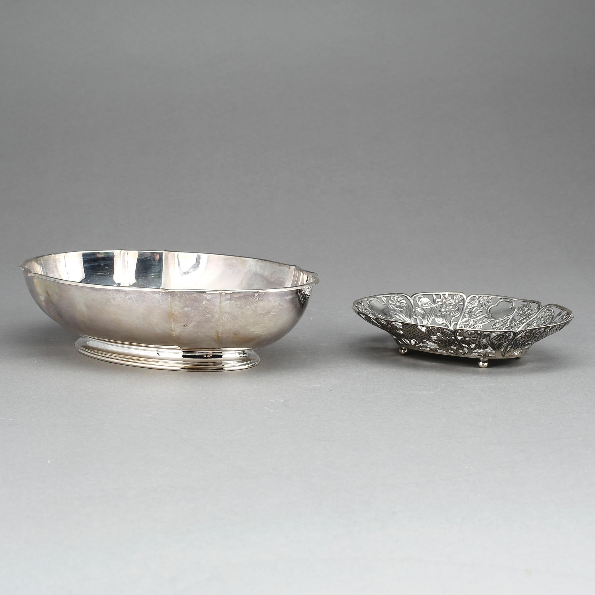 SKÅLAR, 2 st, silver, bland annat Gewe Silvervarufabriken Ab, Malmö, 1975. Vikt ca 365g.