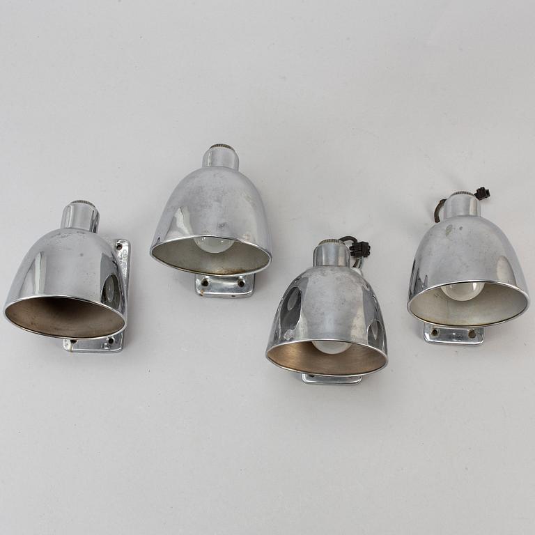 A set of four wall-ligts, probably 1920-30s.
