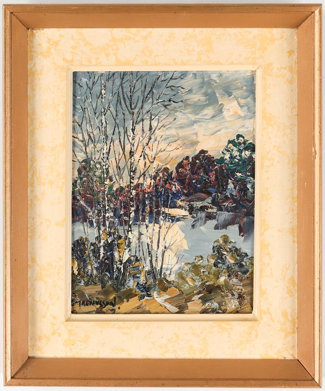 GUSTAF MAGNUSSON, olja på pannå,  signerad.