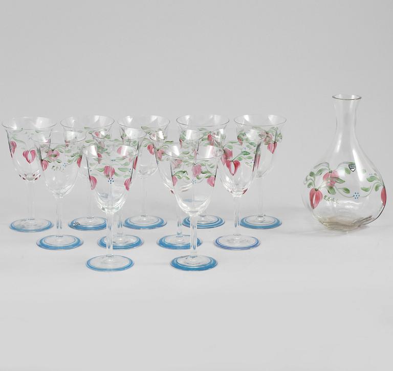 GLASSERVISDELAR, 12 st, "Maja", Eva Englund, Orrefors, 1900-talets andra hälft.