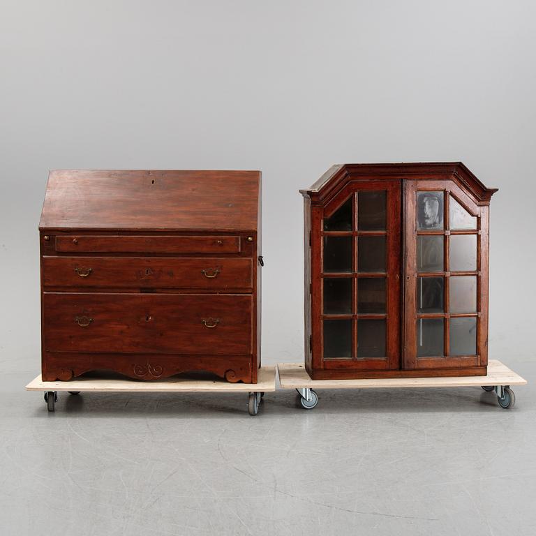 A writing cabinet 18th and 20th  Century.