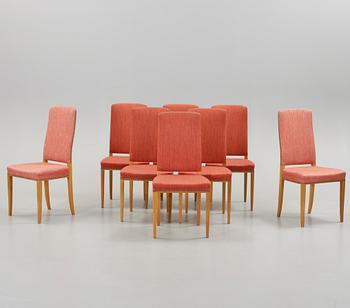 STOLAR, 8 st, "Gustavus", Carl Malmsten för Åfors Möbelfabrik. 1900-talets mitt.