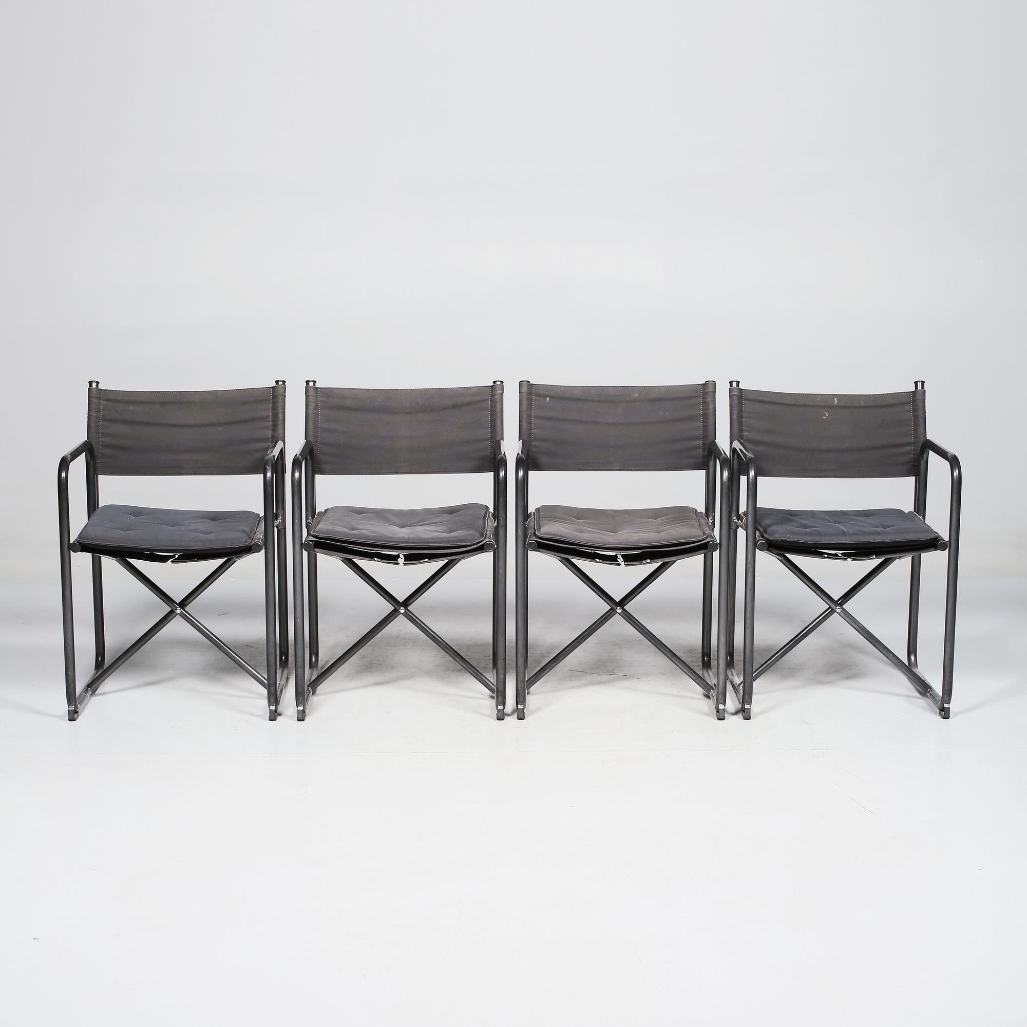 REGISSÖRSSTOLAR, 4 st, Börje Lindau och Bo Lindekrantz för Lammhults, 1900-talets andra hälft.