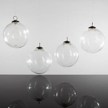 JULGRANSKULOR, 4 st, glas, 1900-tal.