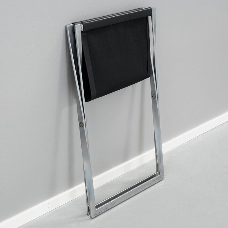 Poul Kjaerholm, a black leather and steel 'PK-91' stool, E Kold Christensen, Denmark.