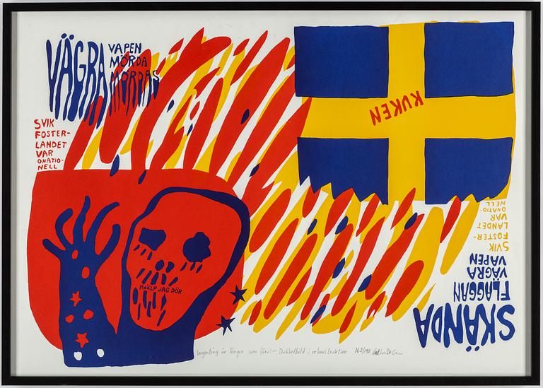 CARL JOHAN DE GEER, färgserigrafi, signerad Carl Johan De Geer och numrerad 162/190 med blyerts.