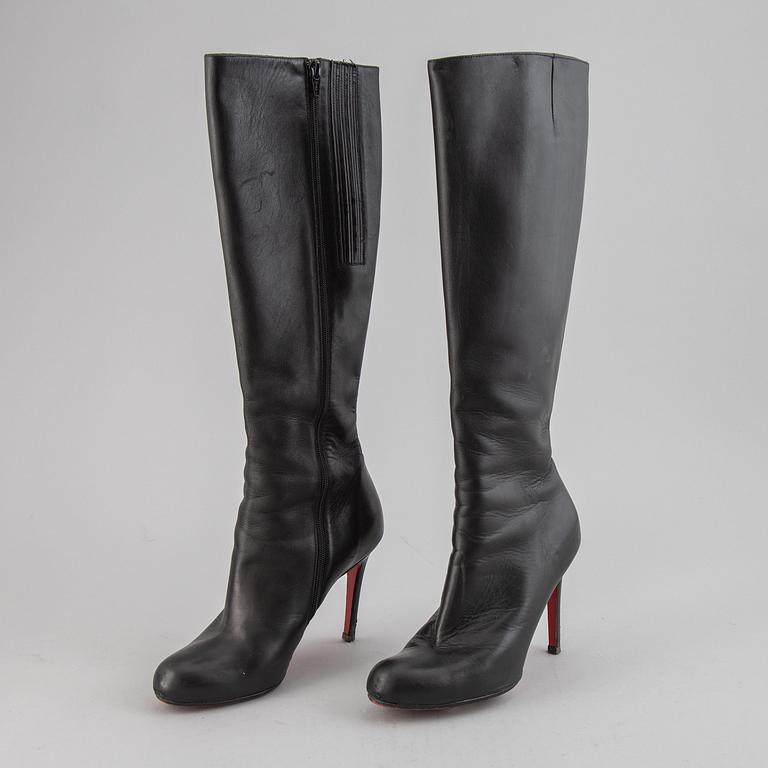 CHRISTIAN LOUBOUTIN, a pair of leather boots, size 37.