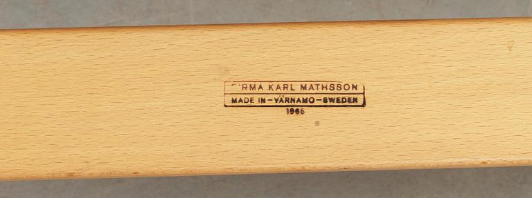 FÅTÖLJ, "Eva", Bruno Mathsson, Firma Karl Mathsson, Värnamo 1965.
