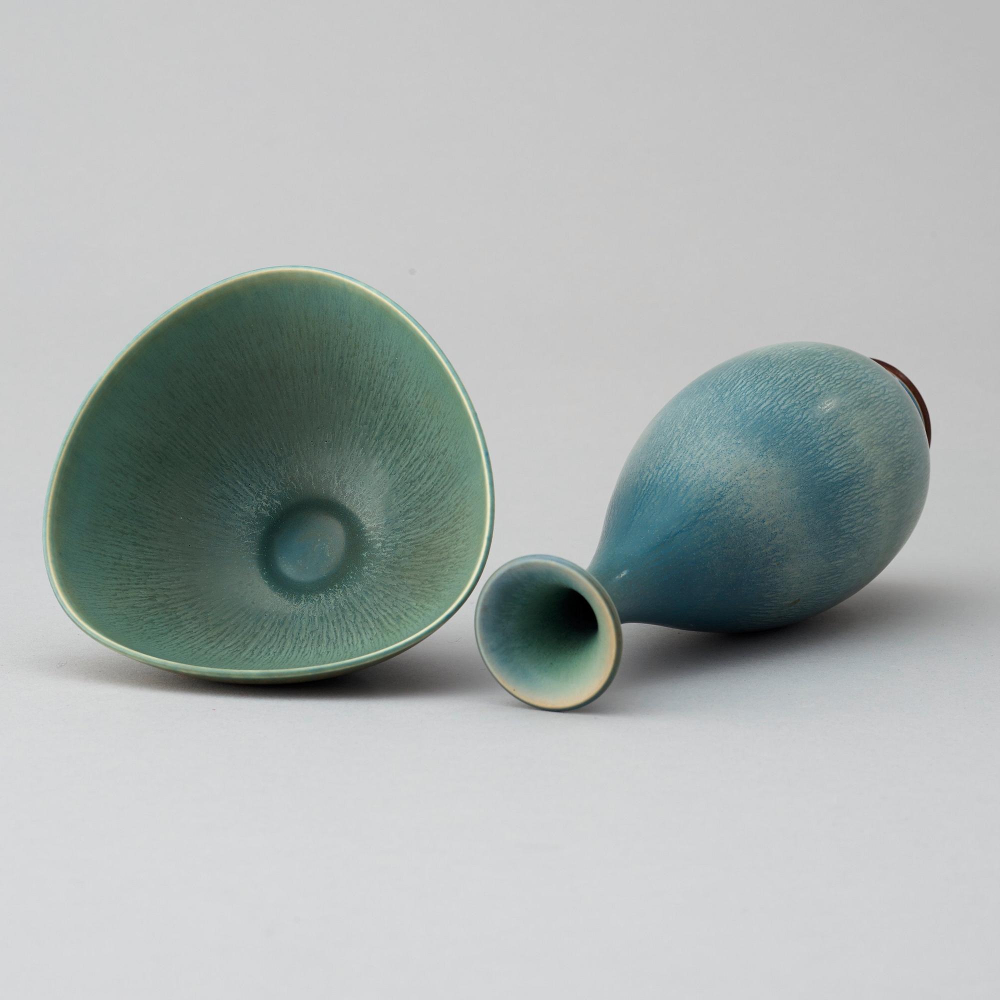 BERNDT FRIBERG, vas och skål, Gustavsberg Studio, bl a 1963.