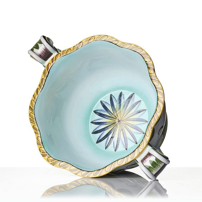 Arthur Percy, a Swedish Grace lidded creamware bowl, Gefle Porcelain Factory, Sweden, 1920s-30s.