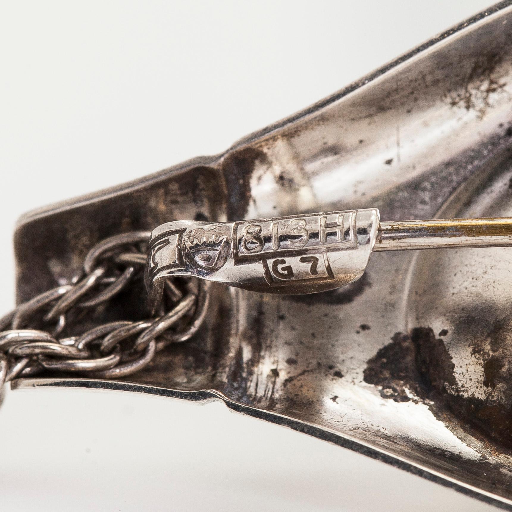 Elis Kauppi, a silver pendant/brooch. Kupittaan Kulta, Turku 1960. With sterling silver chain.