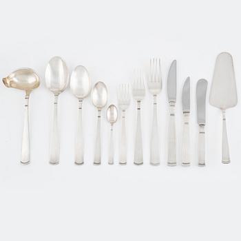 Jacob Ängman, a silver cutlery set, "Rosenholm" GAB, Eskilstuna and Stockholm, (67 pieces).
