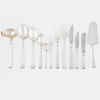 Jacob Ängman, a silver cutlery set, "Rosenholm" GAB, Eskilstuna and Stockholm, (67 pieces).