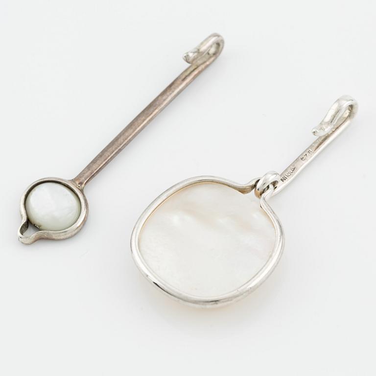 Vivianna Torun Bülow-Hübe, a sterling silver pendant with white mother-of-pearl, Jakarta.