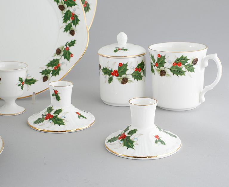 An English christmas china set of 55 pcs, 'Noel' by Royal Grafton, second half of the 20th century.