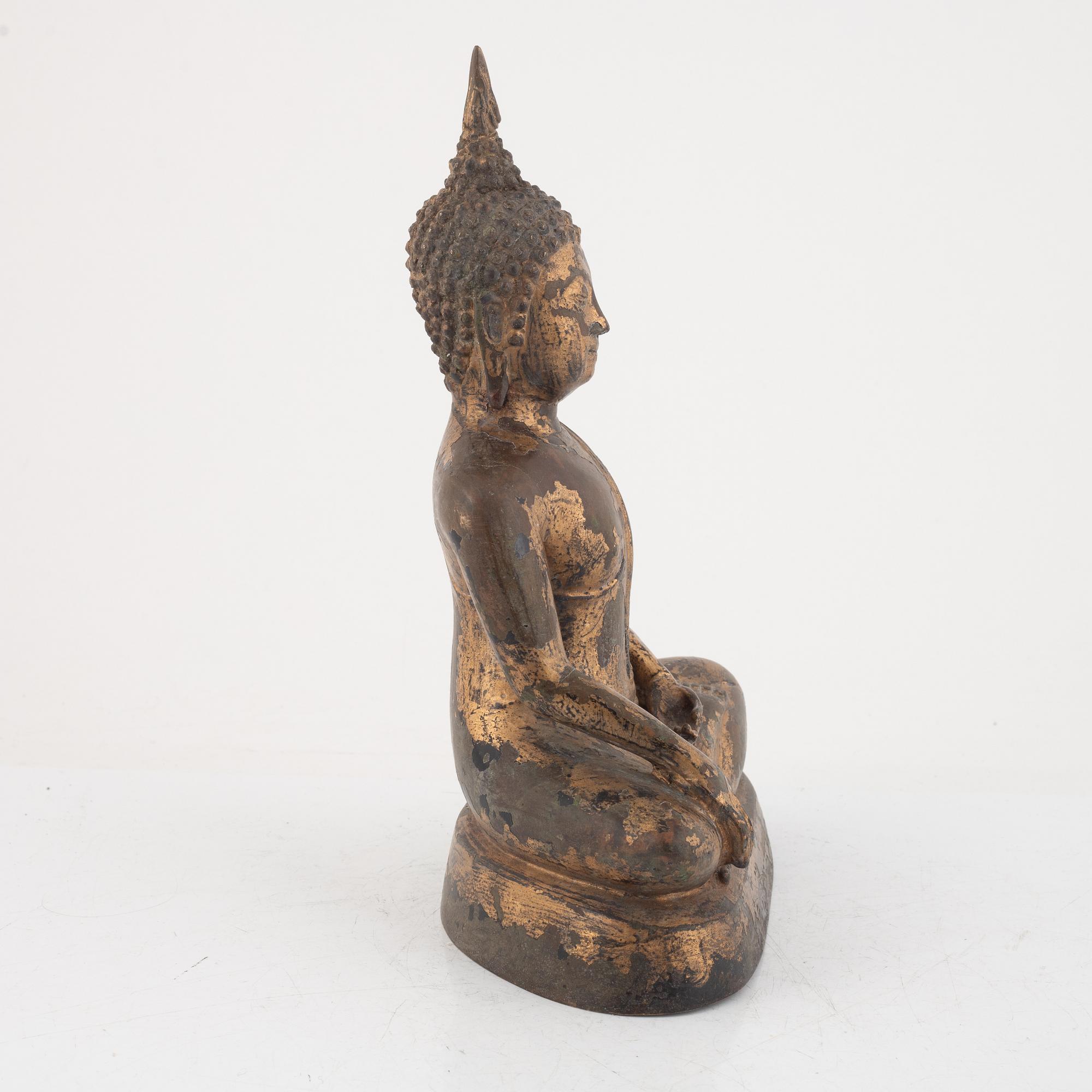 Buddha, brons, Thailand, omkring 1900.