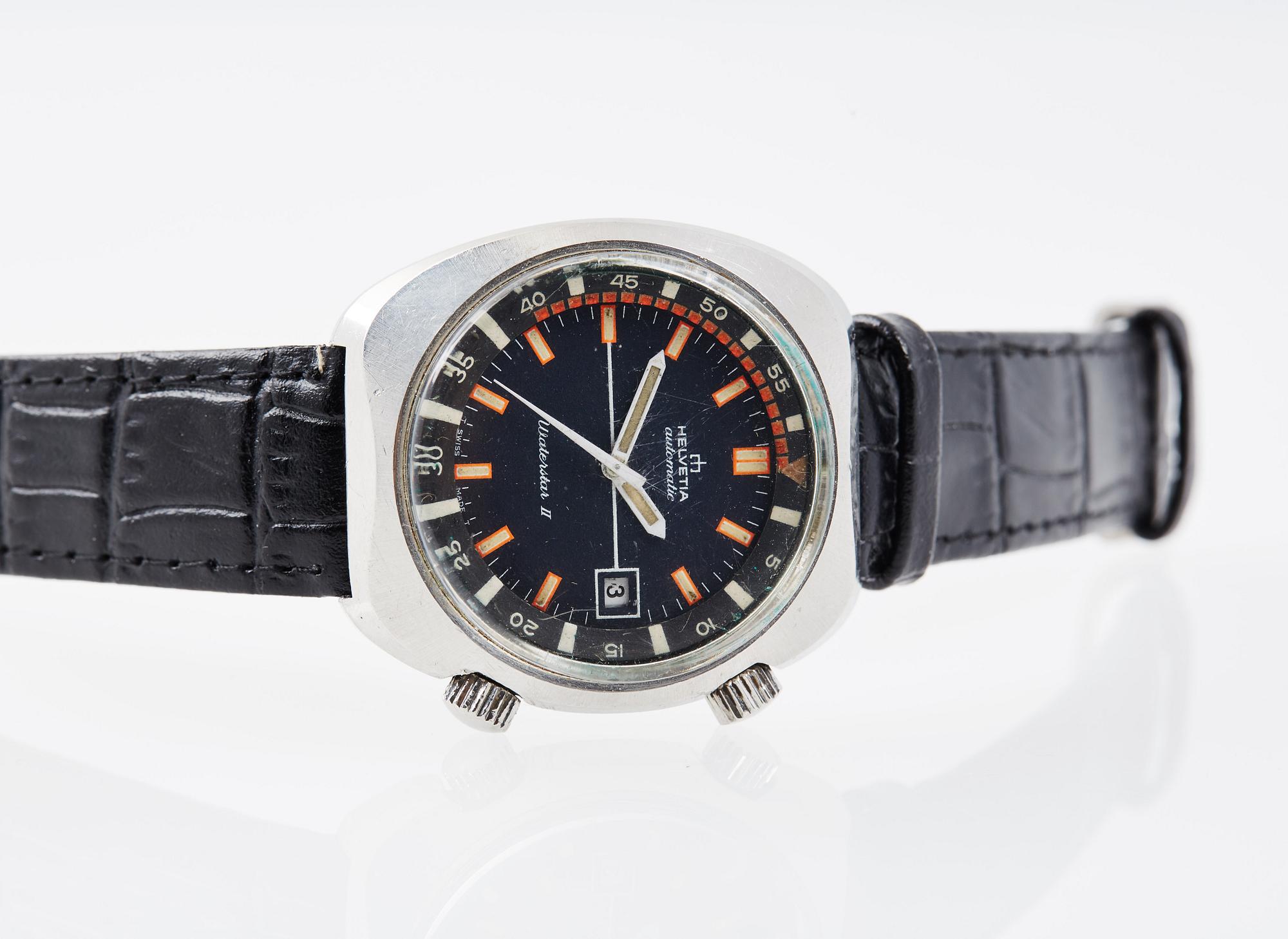 HERRARMBANDSUR, Helvetia Automatic Waterstars II, 1970-tal.