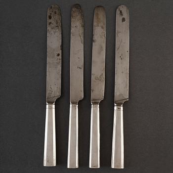 7 + 3 knives, silver, including Carl WIlhelm Rroselius,