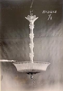 Simon Gate, & Erik Tidstrand, a ceiling lamp model "GD. 5"/"26268", Orrefors & Nordiska Kompaniet, 1920s.