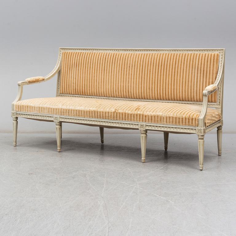 A Swedish Gustavian sofa, late 18th century.