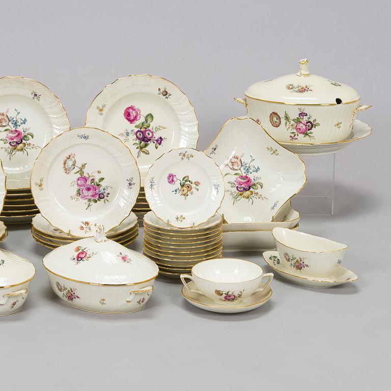 A 71-piece porcelain 'Frijsenborg' dinnerware set, Royal Copenhagen, Denmark.