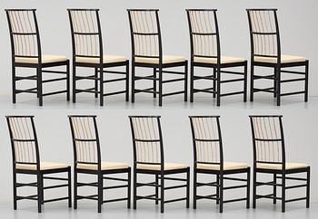 A set of ten Josef Frank chairs, Svenskt Tenn.