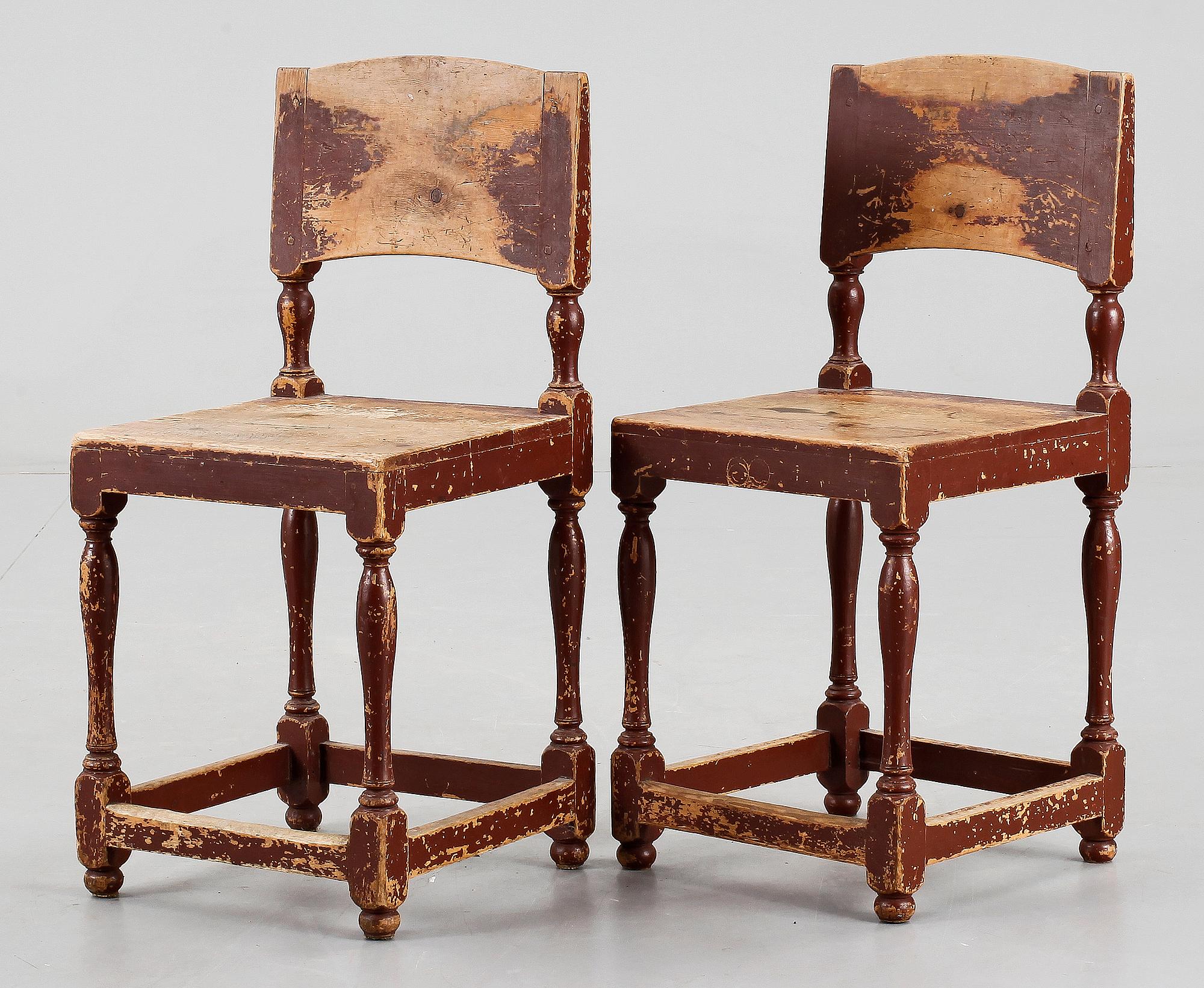 STOLAR, ett par, allmoge, 1800-tal.