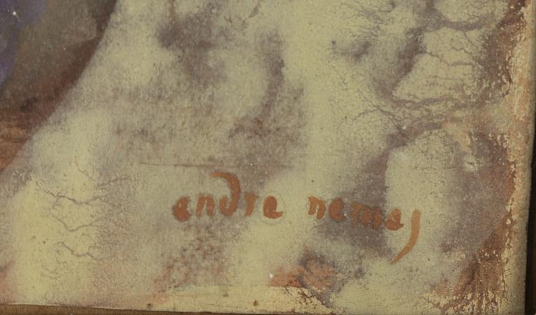 Endre Nemes, tempera on paper, signed.