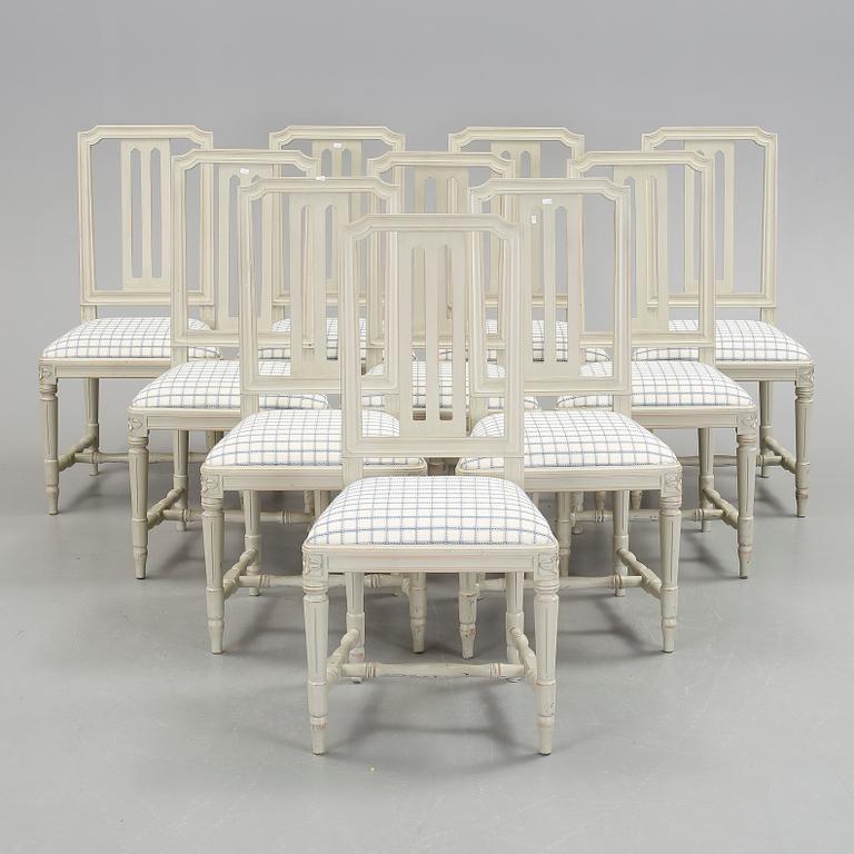 STOLAR, 10 stycken, gustaviansk stil, modern tillverkning.