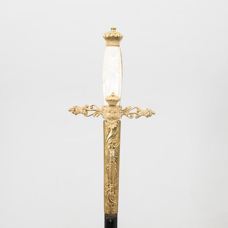 A Swedish smallsword, 19th/20th century, with scabbard.