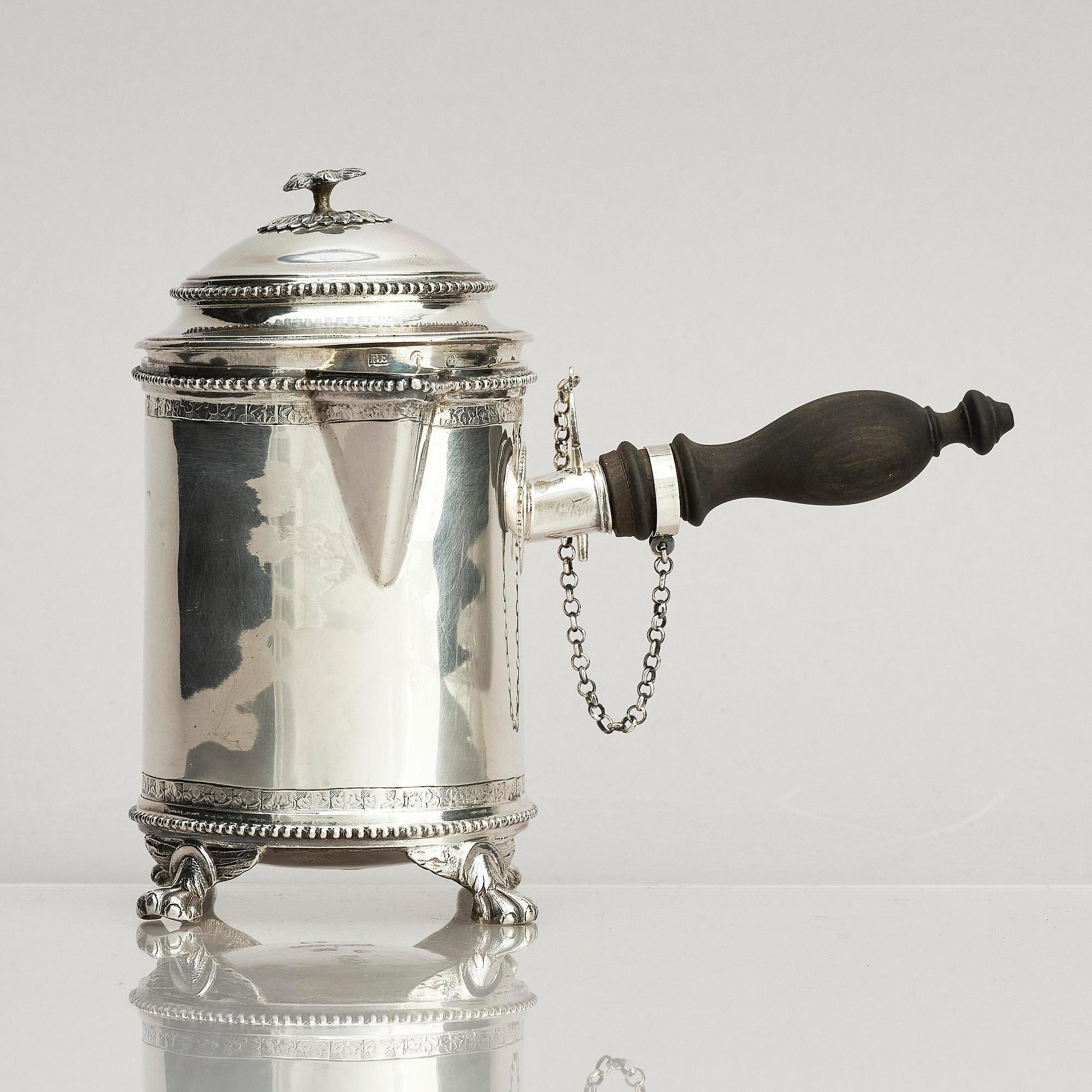 A Swedish Gustavian parcel-gilt silver milk jug, mark of Petter Eneroth, Stockholm 1785.