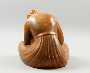 FIGURIN, stengods, sign Felix Nylund 21/100, Rörstrand.