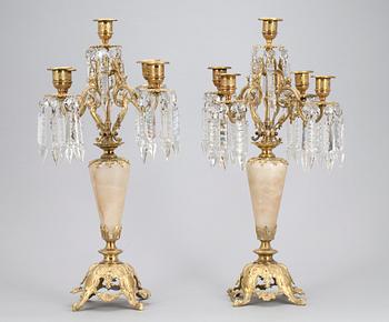 KANDELABRAR, oscarianska, 1800-talets andra hälft.