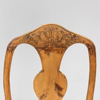 An assembled suite of ten rococo chairs, Western Sweden, later part 18th century.