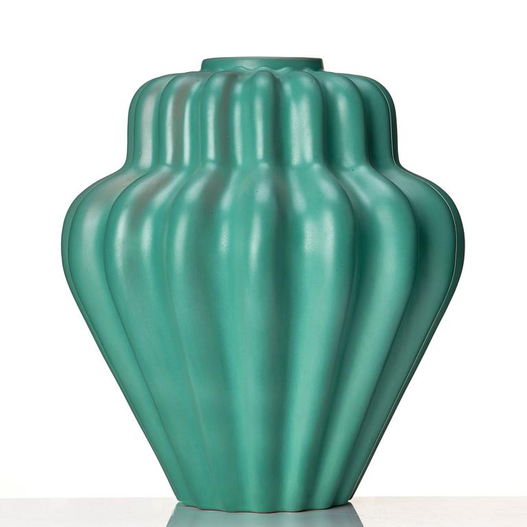 Ewald Dahlskog, two faience vases, Bo Fajans 1930's.