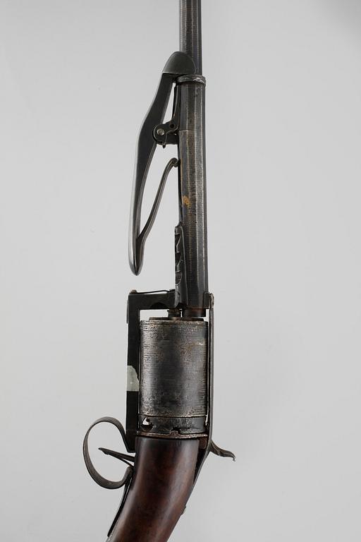 A revolving rifle, third quarter of the 19th century.