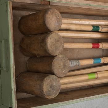 A set of croquet tools, Nordiska Kompaniet Stockholm, first half of the 20th century.