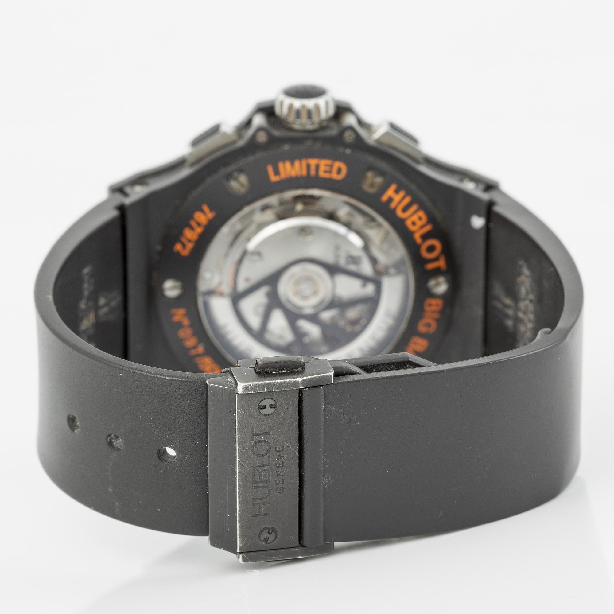 Hublot, Big Bang, Aero Bang Orange, "Limited Edition", Skeleton, chronograph, wristwatch, 44 mm.