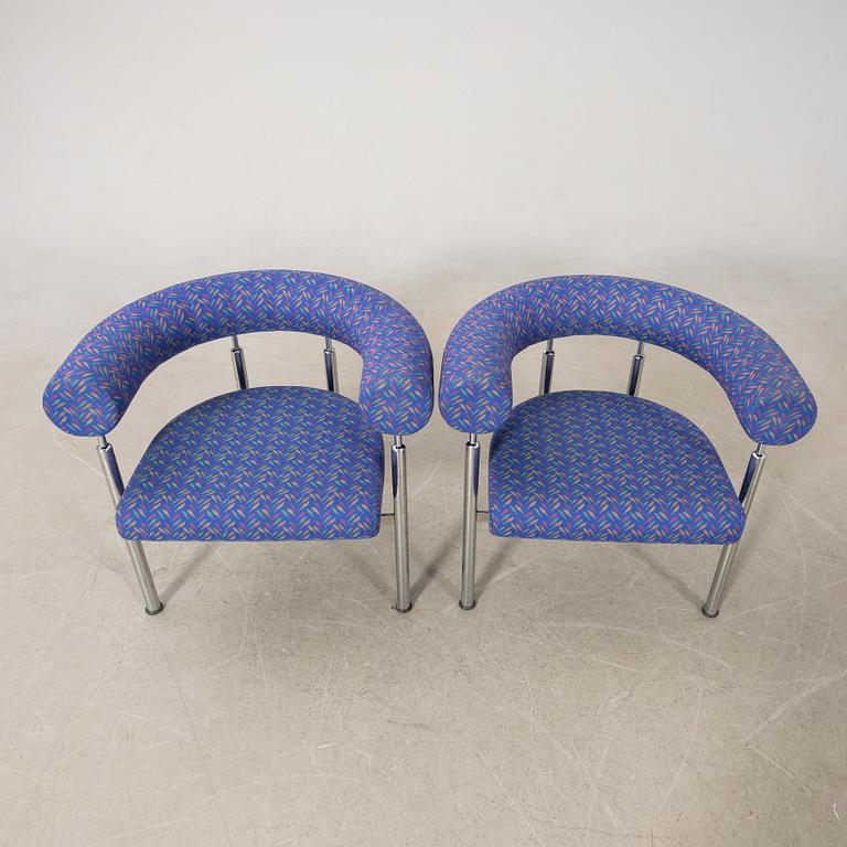Johannes Foersom & Peter Hiort-Lorentzen, armchairs a pair "Cobra", Erik Jörgensen Furniture Factory, Denmark 1990s.