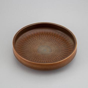 Berndt Friberg, a glazed stoneware dish, Gustavsbergs Studio, signed Friberd with date letter "b" for 1960.