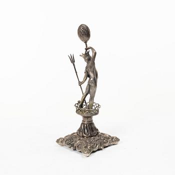Table decoration/sculpture in silver, depicting Neptune, fantasy marks, circa 1900.