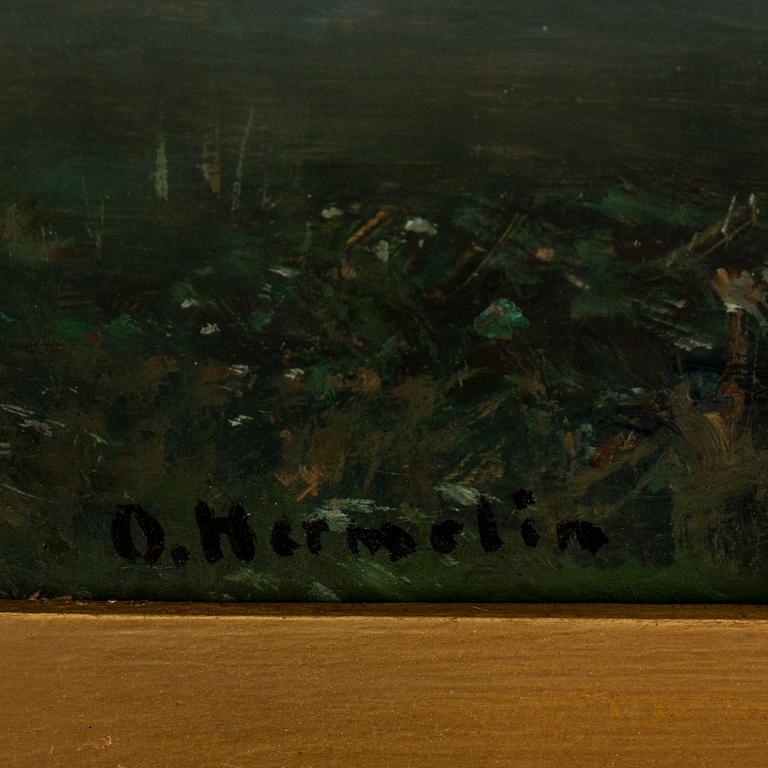 OLOF HERMELIN, olja på pannå, signerad.