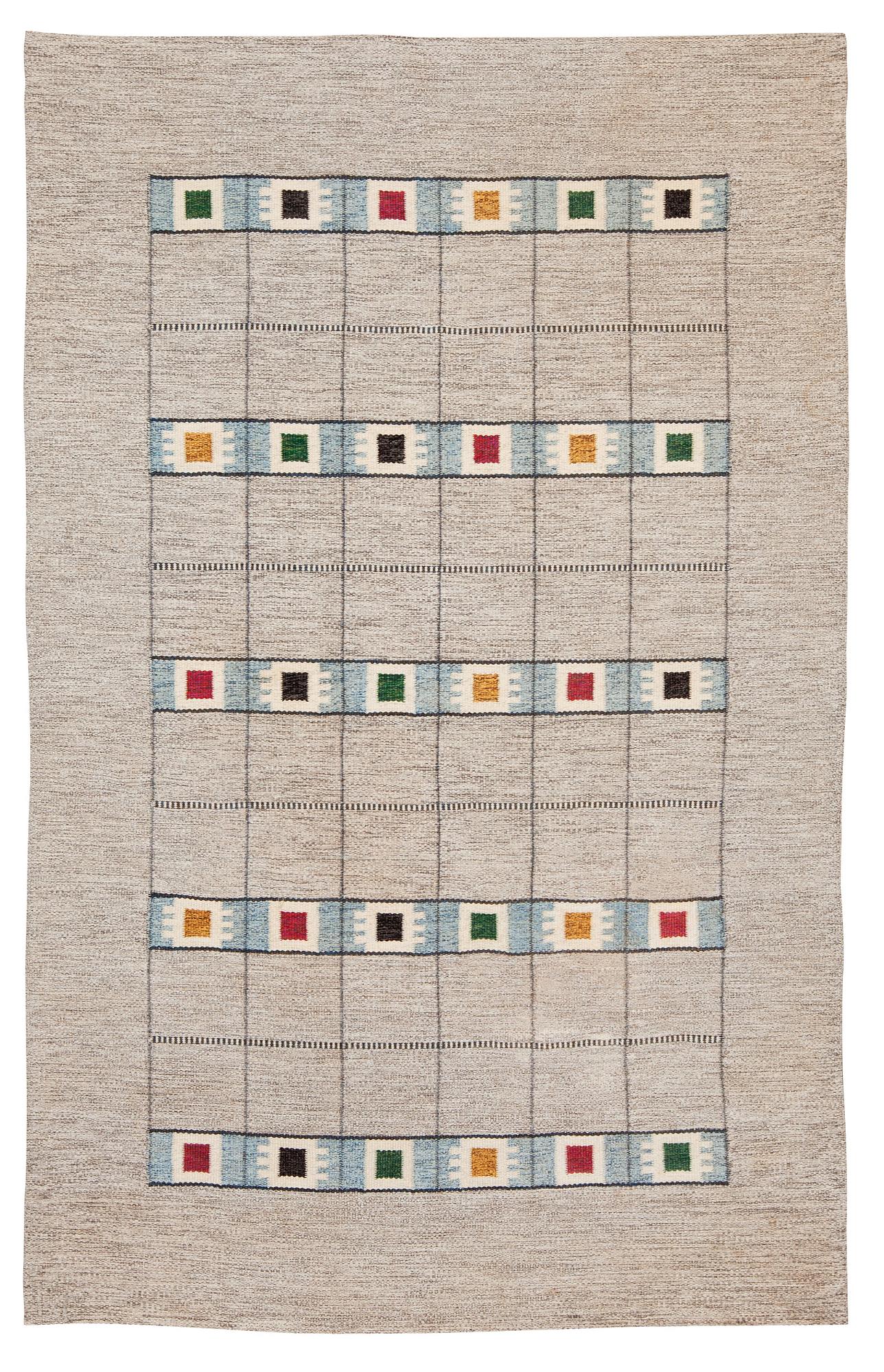 CARPET. Flat weave. 293,5 x 189 cm. The signature is unclear. Sweden around 1950.