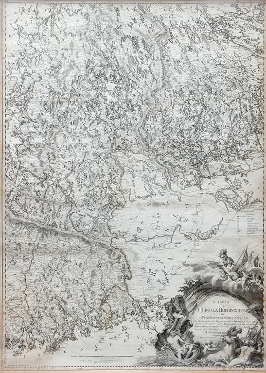 A MAP. Charta öfver Heinola Höfdingedömme. Eric af Wetterstedt, C. Beckman, Stockholm 1793.