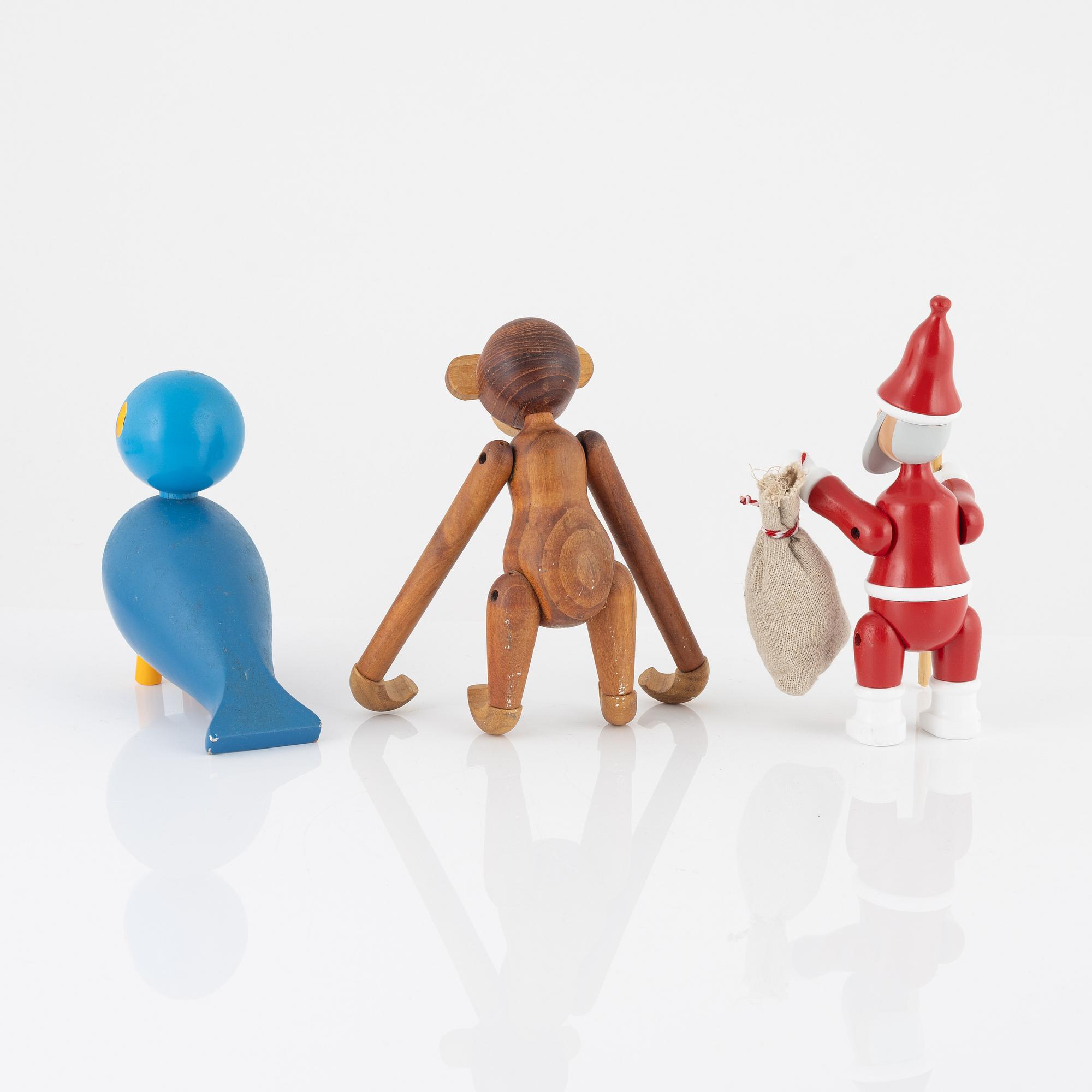 Kay Bojesen, figuriner, 3 st, Kay Bojesen Design, Danmark.