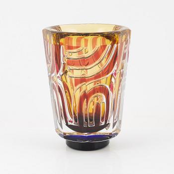 Jan Johansson, a glass vase, 'The Sea III', Orrefors Gallery, 19/40, Sweden 1990.