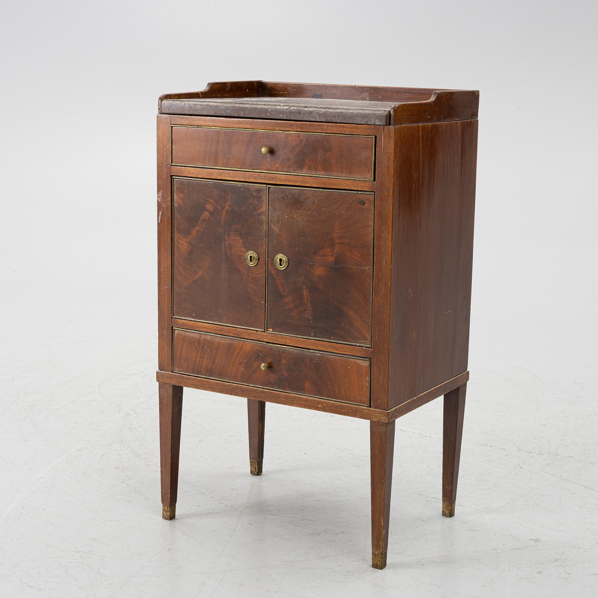 Bedside cabinet. Late Gustavian style, 19th century.