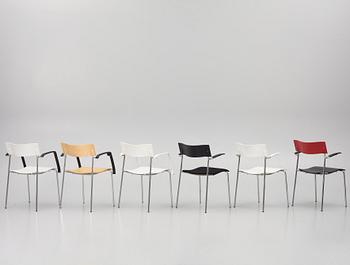 Johannes Foersom & Peter Hiort-Lorenzen, a set of six 'Campus' chairs, Lammhults, after 1992.
