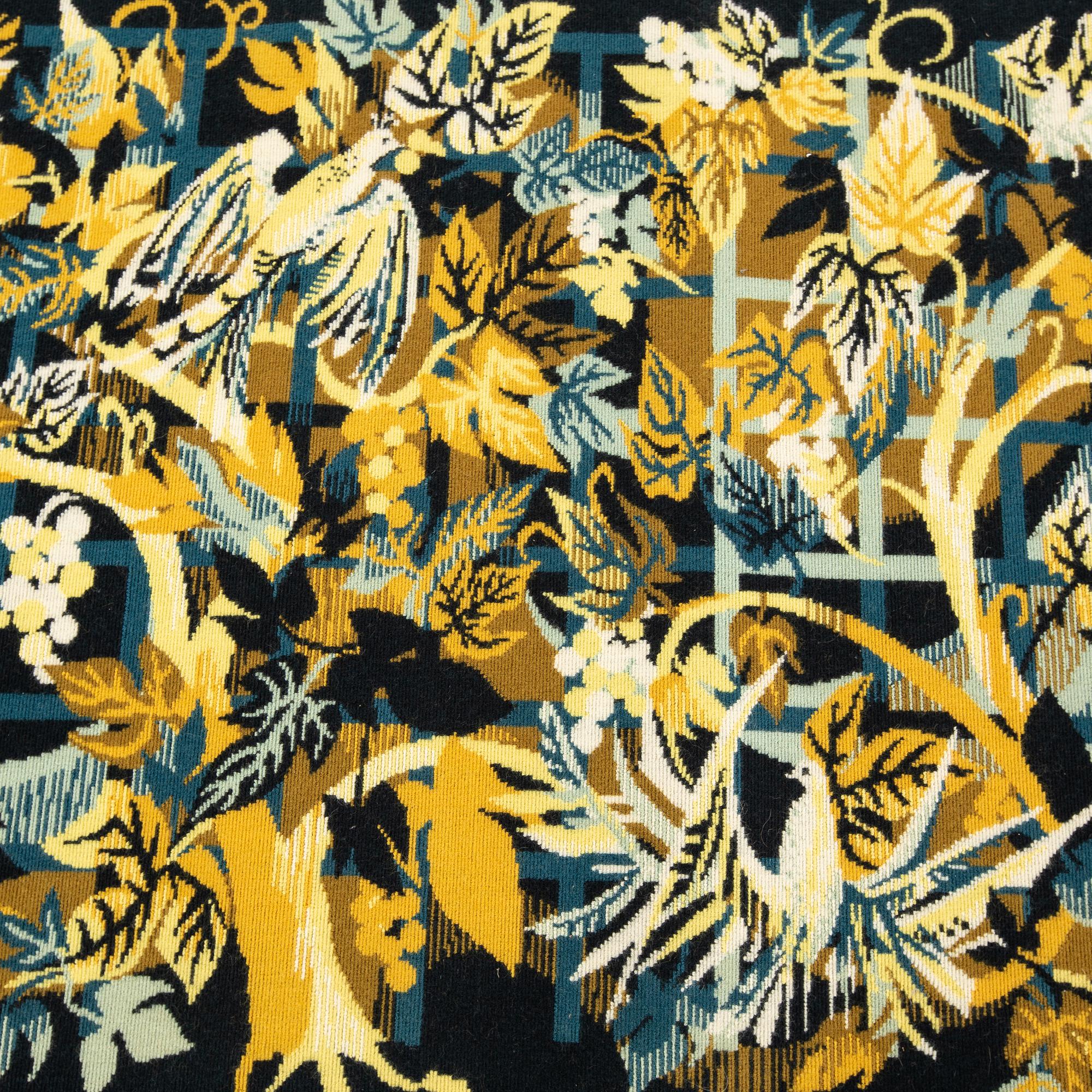 A wallhanging, machine-made, ca 99 x 157 cm, signed Hervé Lelong, J.F.D.